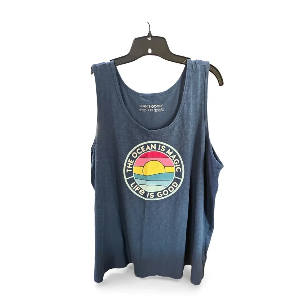 Life Is Good Blue Women's Tank Top Size XXL - Picture 1 of 4